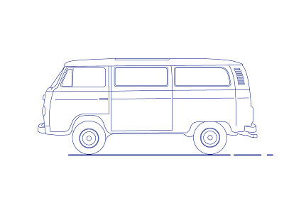 Van car design flat illustration line shot van vehicle volkswagen vw