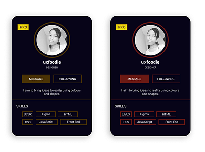 My first designs using Figma - A Simple Profile Card figmadesign newbie profile card uxfoodie