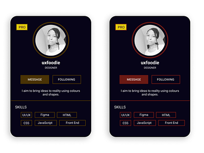 My first designs using Figma - A Simple Profile Card