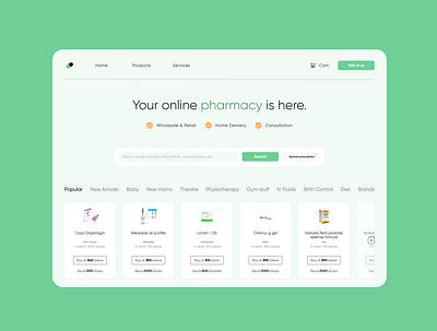 Online Pharmacy Store figmadesign health tech medical pharmacy uxfoodie