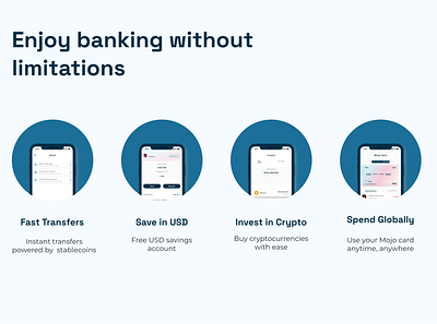 Moja shot fintech landing page ui