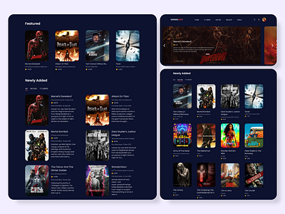 Streaming website UI branding design minimal ui ux web