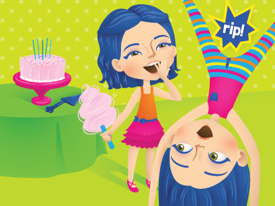 Happy Birthday birthday cake character editorial illustration illustrator magazine party rip vector