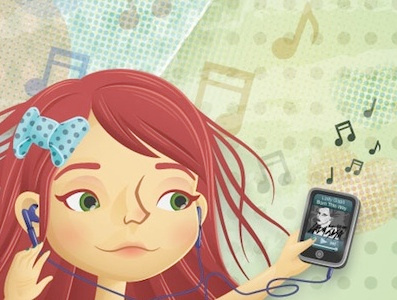 Total Girl November 2011 Music Issue character childrens editorial illustration illustrator magazine music vector