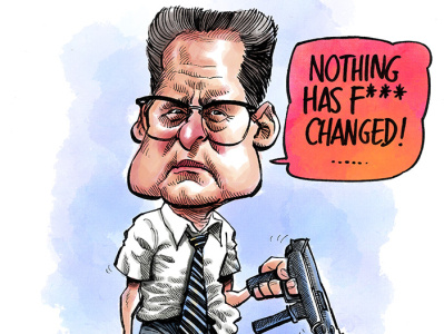 Falling Down caricature