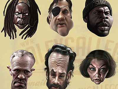 Walking Dead caricature caricatures cartoon humour walking dead