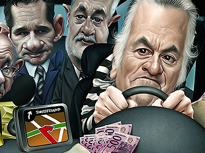 Spain's most wanted art caricature caricatures cartoon corruption illustration politicians politics spain