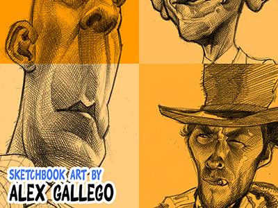 Caricature Doodles by Alex Gallego caricature caricatures cartoon celebrity sketch sketchbook