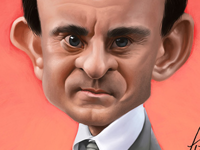 Manuel Valls caricature caricature cartoon editorial illustration magazine newspaper portrait