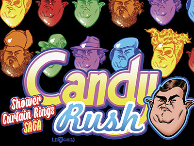 Candy Rush automobiles barf candy caricature crush john saga spaceballs t shirt tee tshirt vomit