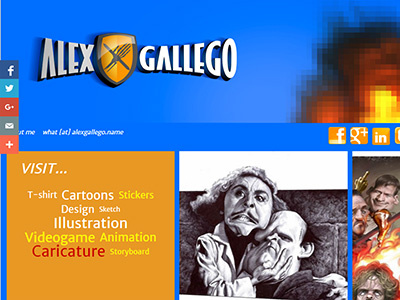 alexgallego.com artist artwork cartoon design illustration new site web design website website design