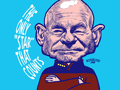 The Star that counts actor caricature design drawing illustration product sci fi star trek