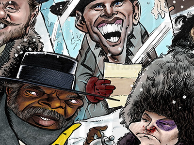 Hateful 8 Caricature art artist caricature cartoon draw drawing eight funny hateful movie portrait west