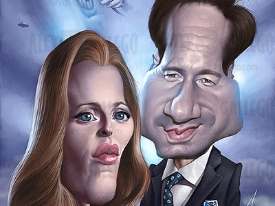 X-Files caricature avatar caricaturas caricature caricatures celebrities digital humour portrait television tv x files xfiles