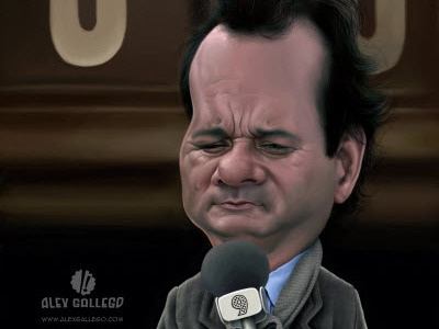 Bill Murray by Alex Gallego caricature caricatures cartoon humour illustration