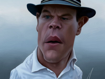 Matt Damon by Alex Gallego caricature caricatures cartoon humour illustration