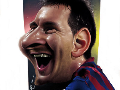 Lionel Messi by Alex Gallego caricature caricatures cartoon character humour illustration