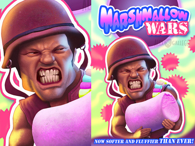 Marshmallow Wars artist freelance illustration illustrator packaging packaging art painting poster art soldier war