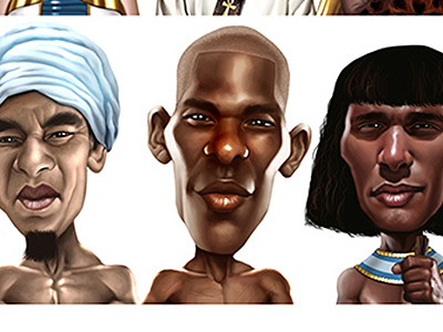 Egyptian Avatars for Slot Machine Game art avatar caricature game game art mascot painting poker portrait slot machine