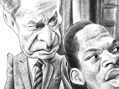 Trading Places Ballpoint Pen Caricature