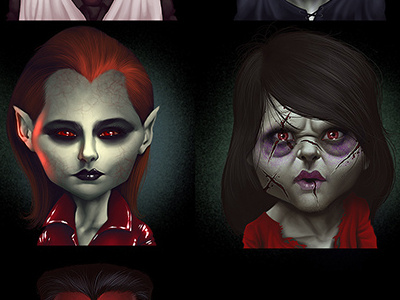 Demon avatars for game art avatar caricature demon devil fantasy game mascot painting portrait