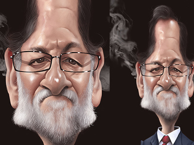Spanish PM, Mariano Rajoy caricature caricatures humour politician politics
