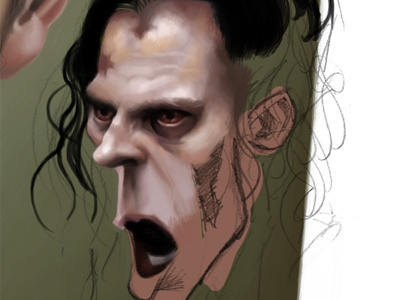 Zombie painting in progress