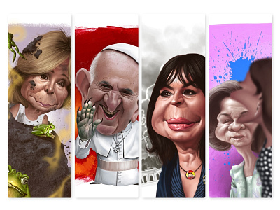 Caricatures for El Jueves Magazine caricature caricatures cartoon celebrity character drawing humour illustration