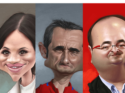 Caricatures for Diari ARA (newspaper) art caricatura caricature caricatures cartoon celebrities celebrity character drawing funny humour illustration painting portrait