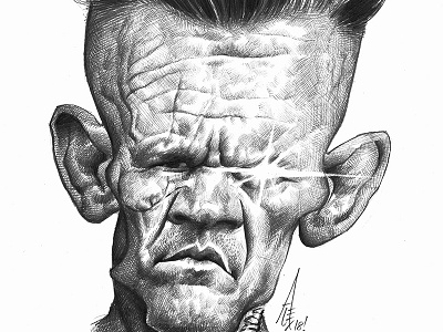 Josh Brolin Cable caricature caricature caricatures cinema deadpool drawing humour illustration movie pencil portrait