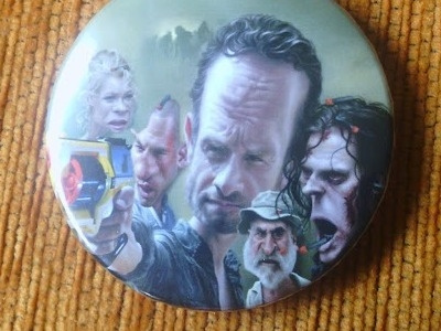 The Walking Nerf - Walking Dead badge alex badge badges caricature caricatures celebrities celebrity cinema dale fox gallego illustration movie pin pins portrait rick grimes shane walking dead zombie zombies