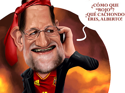 Huele A Quemado caricatura caricature españa politics president rajoy soccer spain valencia