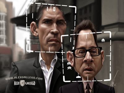Person of Interest caricature big brother caricature caricatures cbs celebrities celebrity cinema city finch hbo illustration interest jim caviezel movie new york person person of interest portrait reese surveillance television town tv