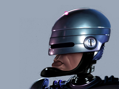 Robocop Caricature Process android caricature caricatures celebrities celebrity cinema cop cyberdyne cybernetic illustration machine man movie murphy ocp portrait robocop robot television tv