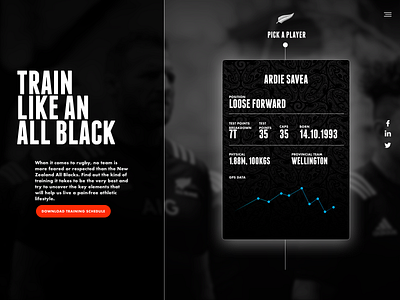 AIG Train Like an All Black design interface ui