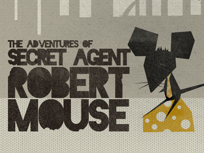 Robert Mouse illustration mouse paper retro secret agent robert mouse