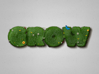 Grow cinema4d flowers grass green grow typography
