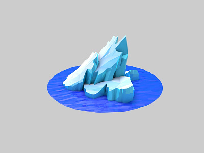 Iceberg low poly blue c4d cinema4d ice landscape lowpoly water