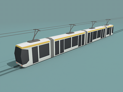 Tramway c4d lowpoly tramway transport