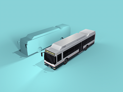 Bus bus c4d lowpoly transport