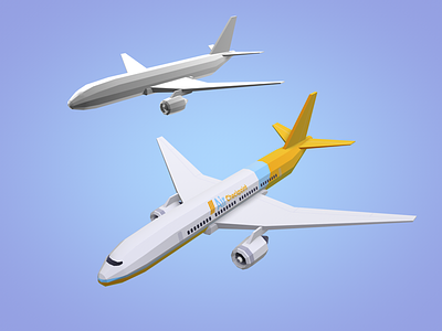 Simple plane - low poly c4d lowpoly plane transport