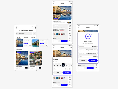 Booking Hotels branding clean ui design typography ui uitrend ux