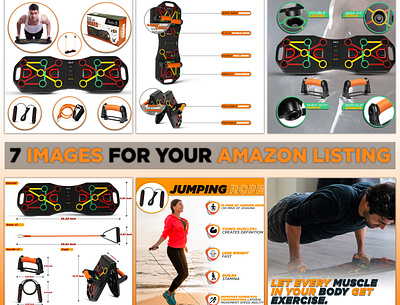 Push Up Board Set listing images design | for amazon amazon amazon t shirts amazon t shirts design branding design illustration images design infographic images lifestyle images listing listing images