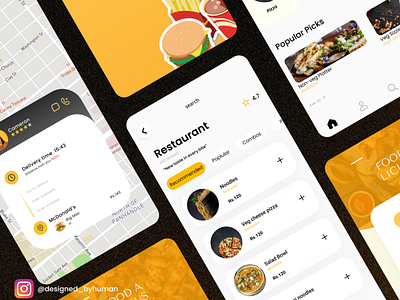 Food Ordering App app design icon illustration typography ui ux