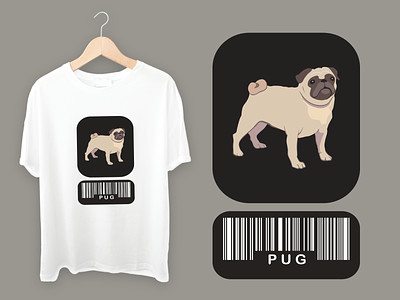 Pug Barcode animal animal lovers apparel barcode design dog dog lover dogs etsy gift graphic design illustration logo merch pug pugs t shirt tee tshirt tshirtdesign