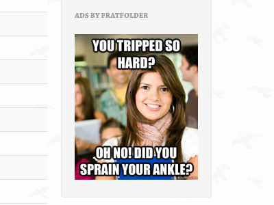 College Meme Ads ad bootstrap chapparal freshman impact meme sidebar ui