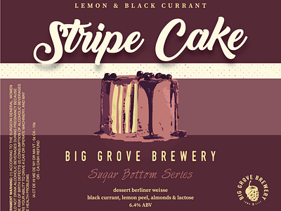 Stripe Cake Bottle Label Design