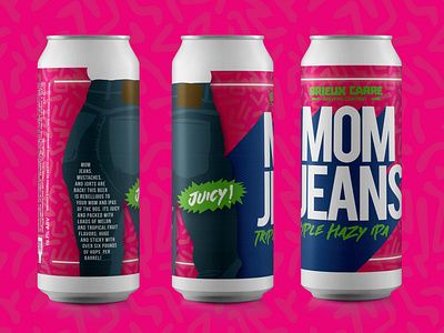 Mom Jeans Beer Can Label Design