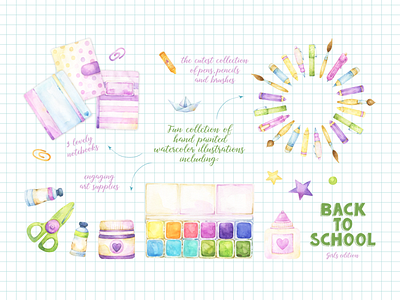 Back to School Girls edition clipart collection