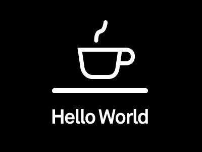 Hello World Coffee coffee identity logo modern tight